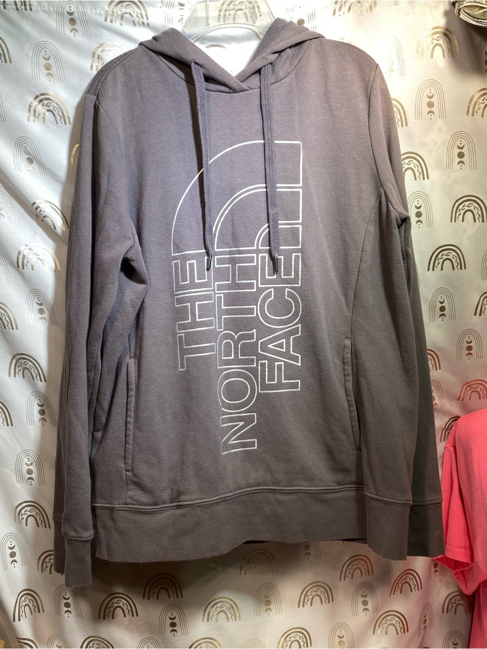 The North Face Dusty Lavender Pullover Hoodie with White Logo